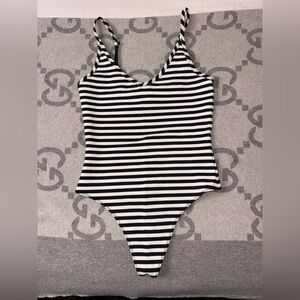 Sunday Best Monochrome Striped Bodysuit